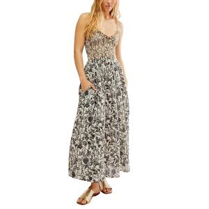 Free People Sweet Nothings Midi Dress in Tea Combo Size XS